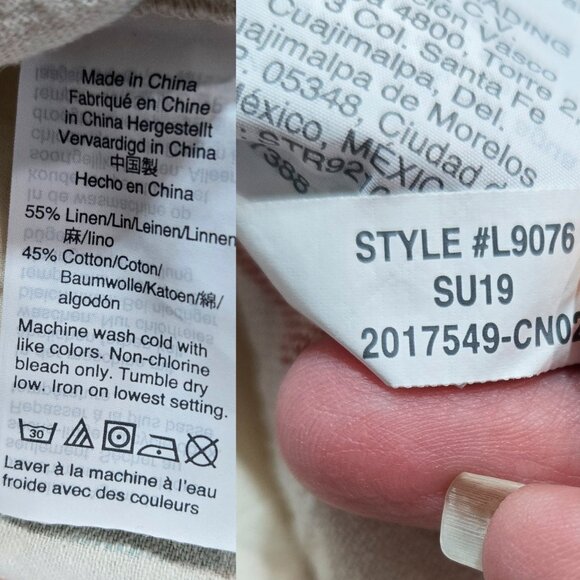 Madewell Sasha Linen Blend Cream Stripe Dress Oversized Boho Beachy L9076 - Picture 8 of 9